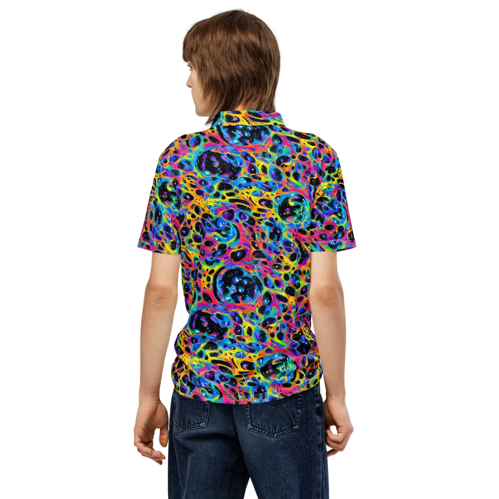 Luminous Spill on Men's Slim Fit Polo Shirt — Back