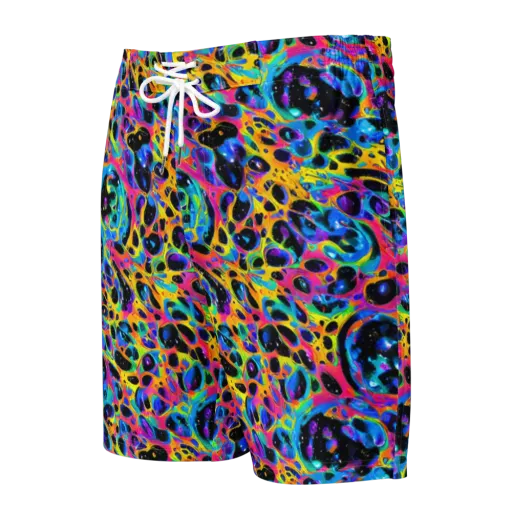 Luminous Spill on a Men's Board Shorts