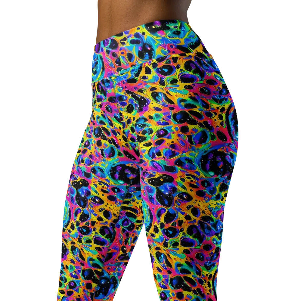 Luminous Spill on Yoga Leggings — Left Front