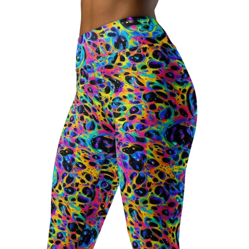 Luminous Spill on a Yoga Leggings