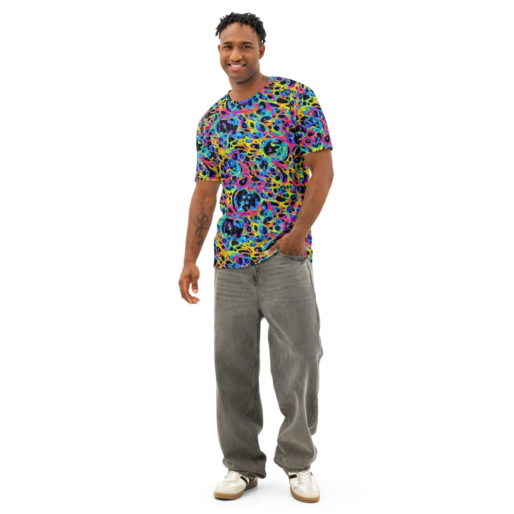 Luminous Spill on Men's Cotton Crew Neck T-Shirt — Front