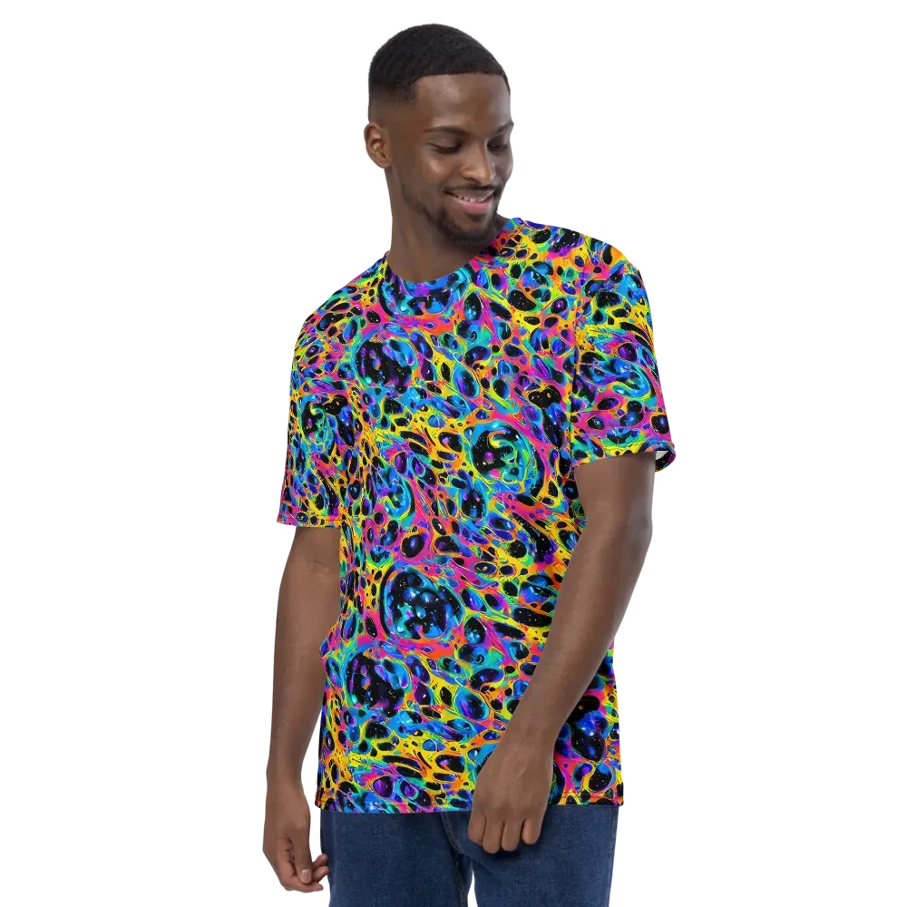 Luminous Spill on Men's Crew Neck T-Shirt — Left