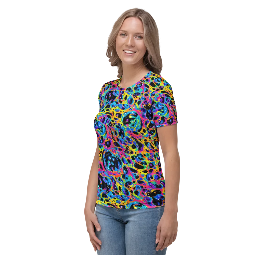Luminous Spill on Women's Crew Neck T-Shirt — Left