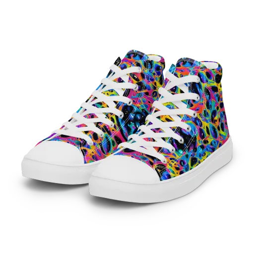 Luminous Spill on a Women's High Top Canvas Shoes