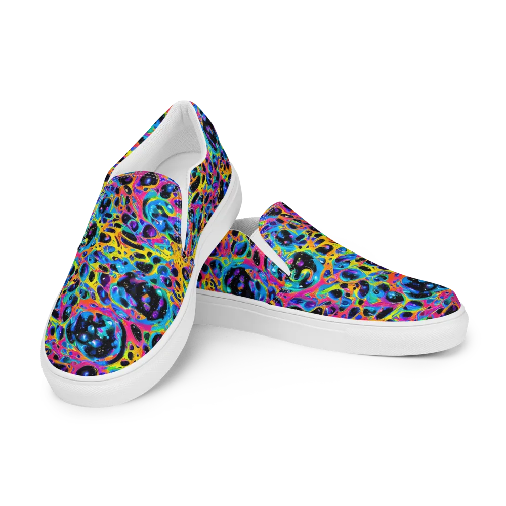 Luminous Spill on Men's Slip-On Canvas Shoes — Left Front
