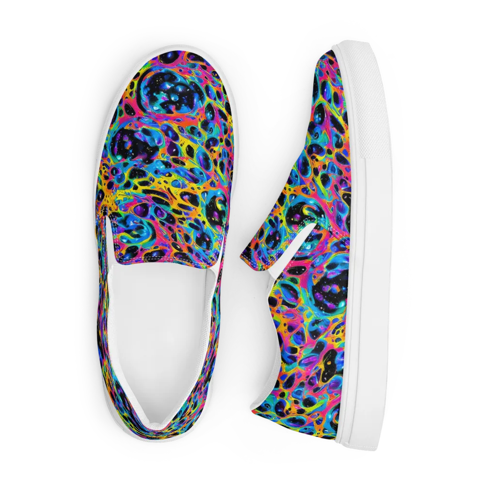 Luminous Spill on Men's Slip-On Canvas Shoes — Front