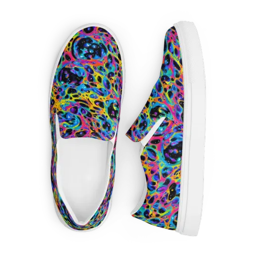 Luminous Spill on a Men's Slip-On Canvas Shoes