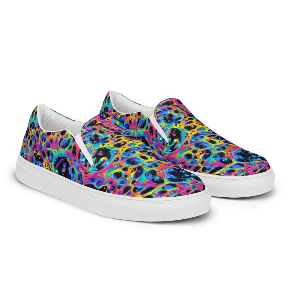 Luminous Spill on Women's Slip-On Canvas Shoes — Right Front