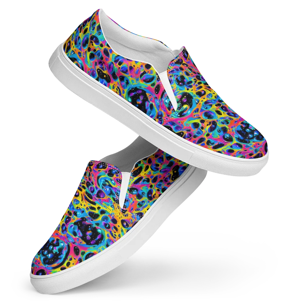 Luminous Spill on Women's Slip-On Canvas Shoes — Front