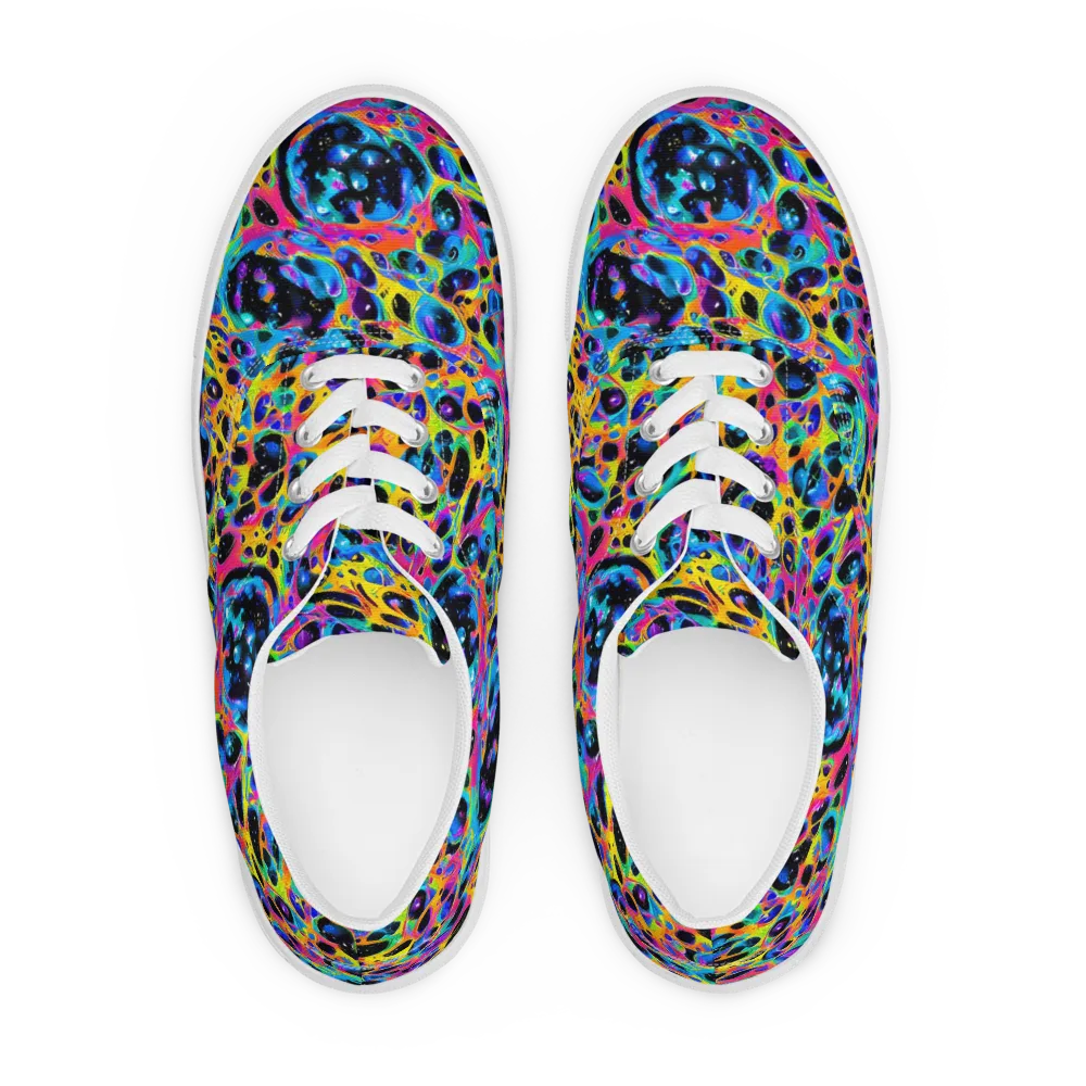 Luminous Spill on Men's Lace-Up Canvas Shoes — Front