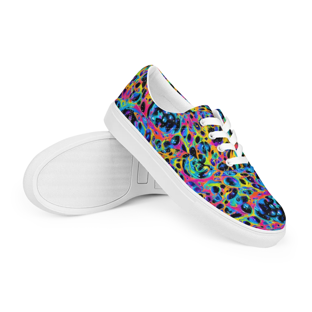 Luminous Spill on Men's Lace-Up Canvas Shoes — Right Front