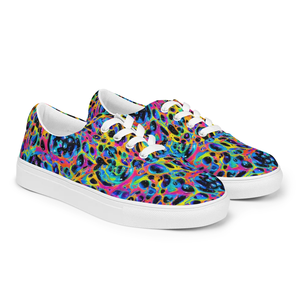 Luminous Spill on Men's Lace-Up Canvas Shoes — Right Front