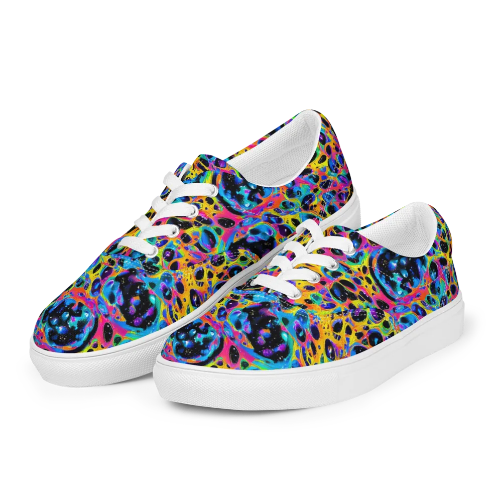 Luminous Spill on Men's Lace-Up Canvas Shoes — Left Front