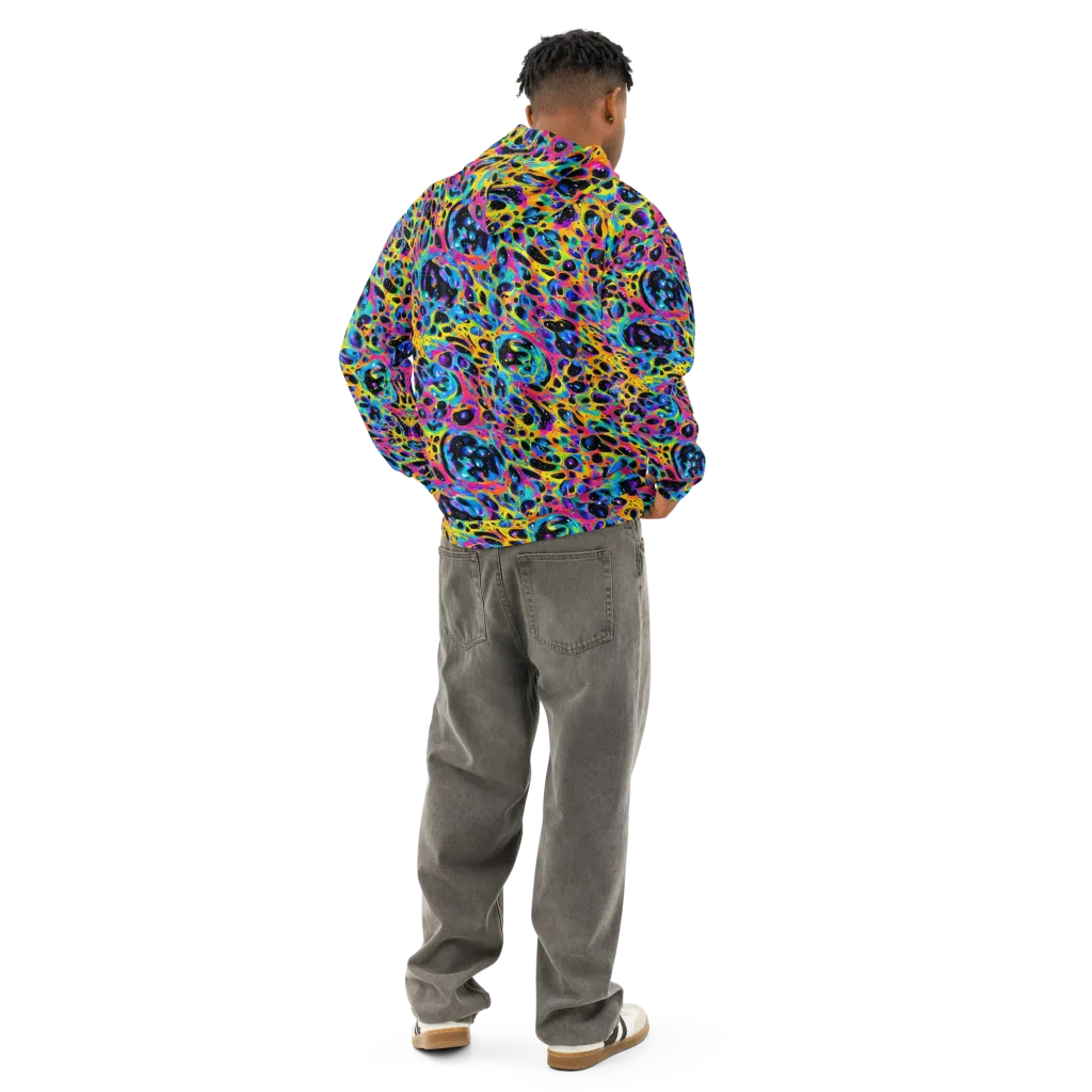 Luminous Spill on Cotton Hoodie — Back