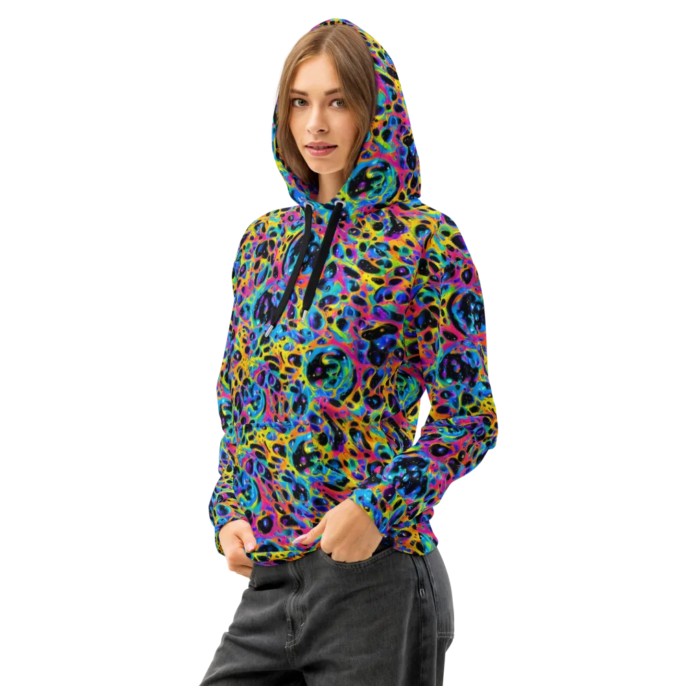 Luminous Spill on Cotton Hoodie — Left Front