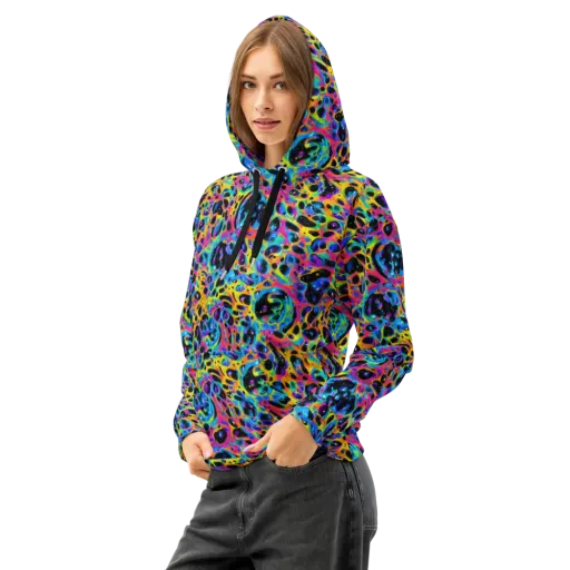 Luminous Spill on a Cotton Hoodie
