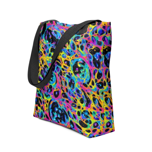 Luminous Spill on a Tote Bag