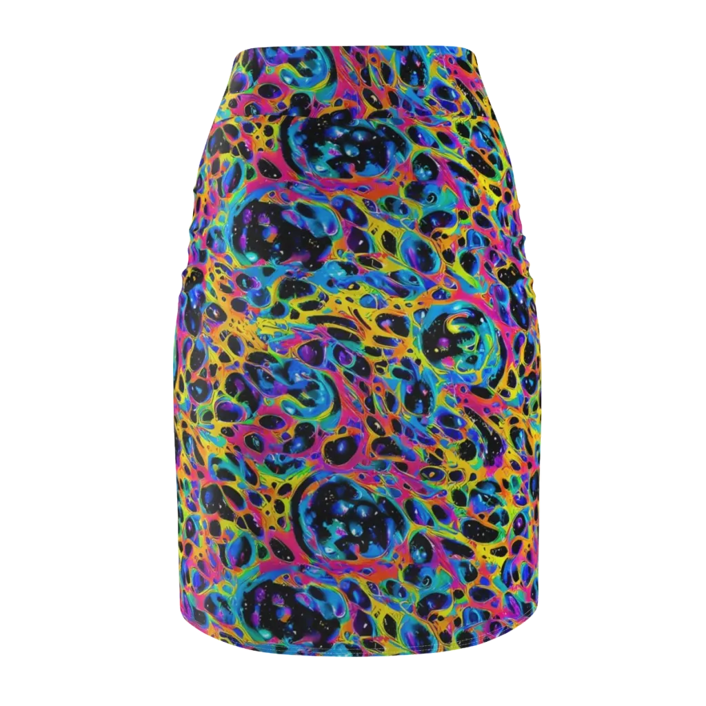 Luminous Spill on Pencil Skirt — Back