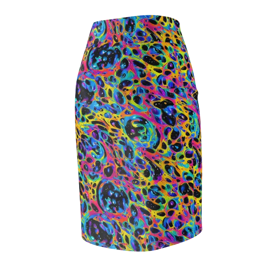 Luminous Spill on Pencil Skirt — Back Side
