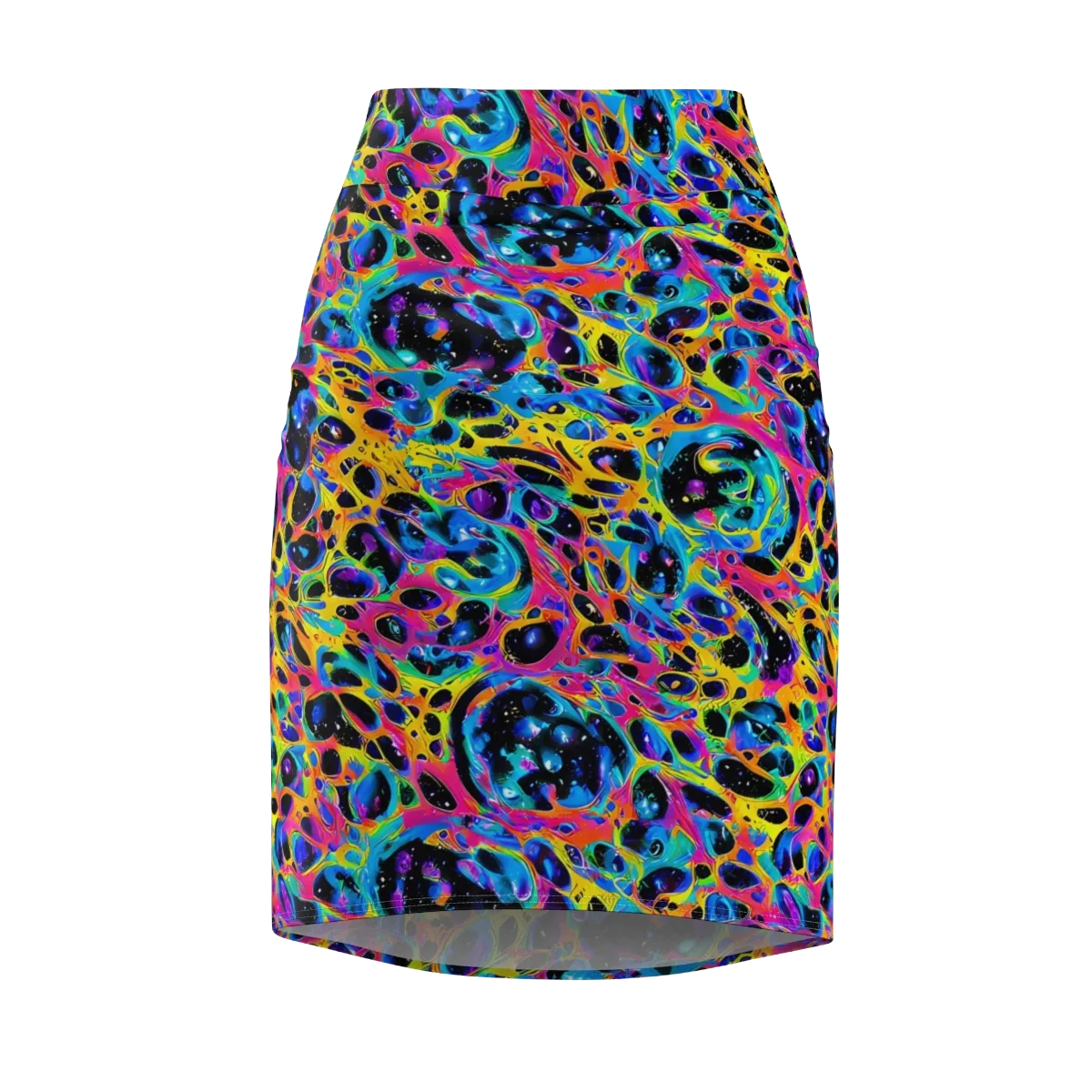 Luminous Spill on Pencil Skirt — Front