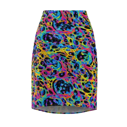Luminous Spill on a Pencil Skirt