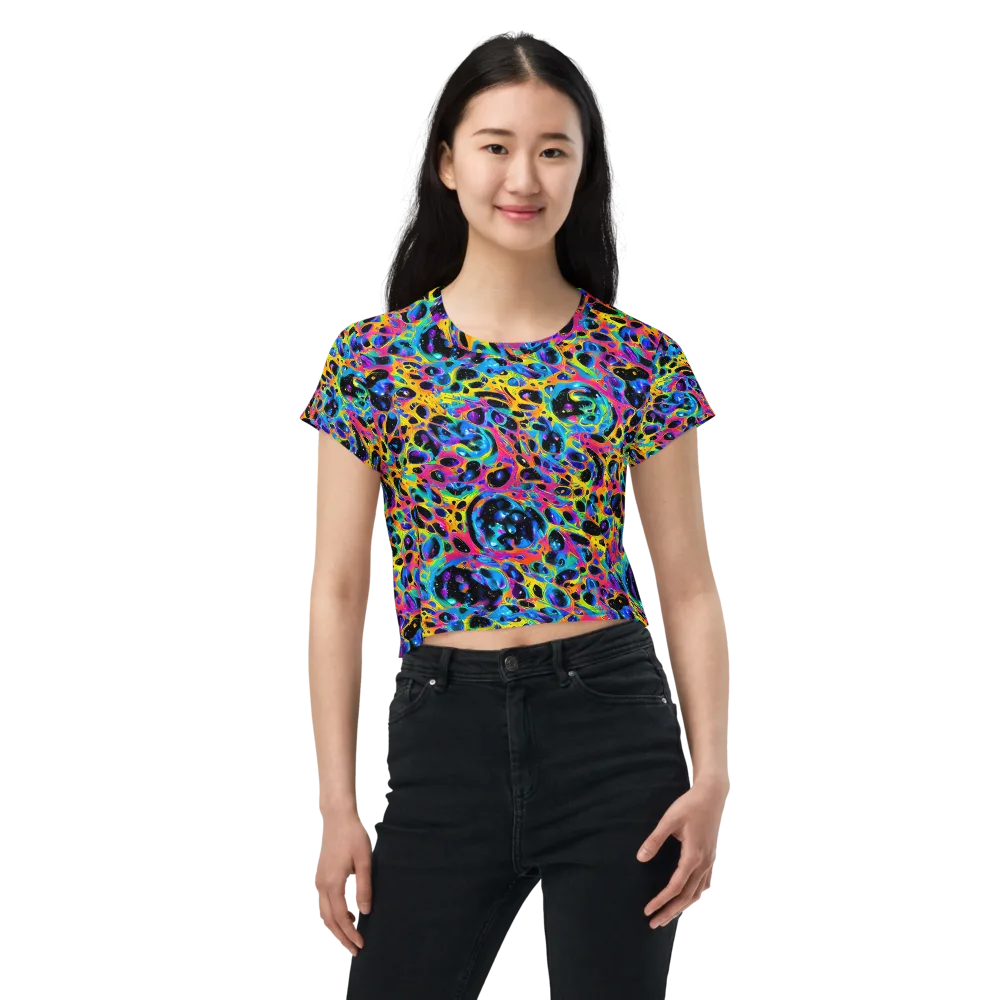 Luminous Spill on Crop Tee — Front