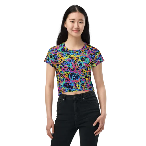 Luminous Spill on a Crop Tee
