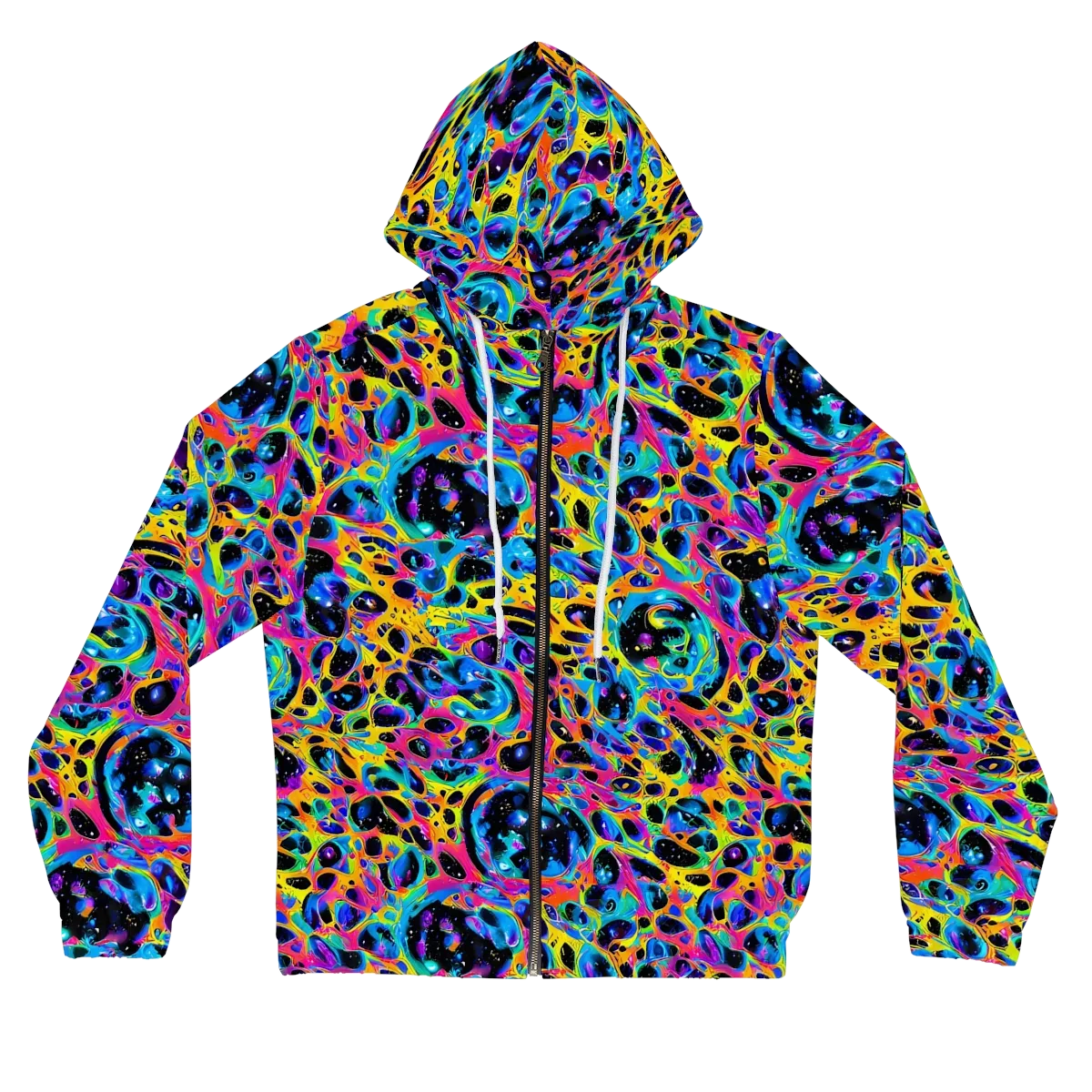 Luminous Spill on Women's Full-Zip Hoodie — Front