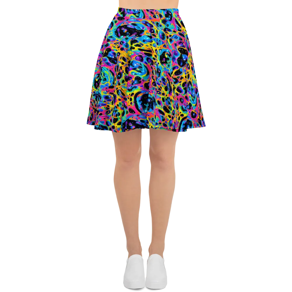 Luminous Spill on Skater Skirt — Front