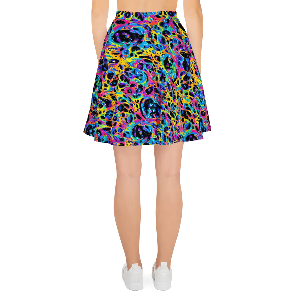 Luminous Spill on Skater Skirt — Back