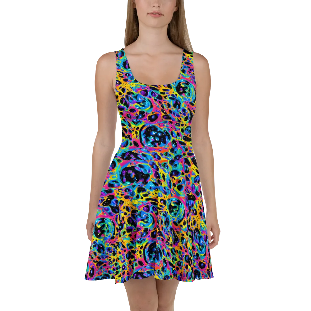Luminous Spill on Skater Dress — Front