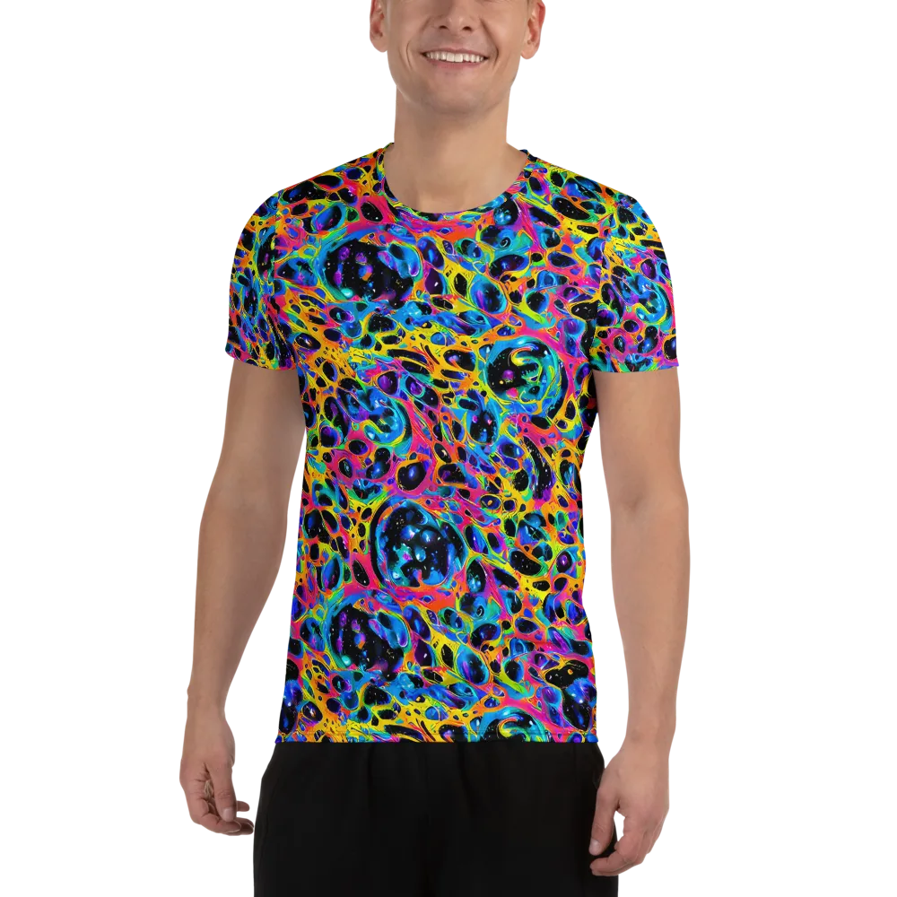 Luminous Spill on Men's Athletic T-Shirt — Front
