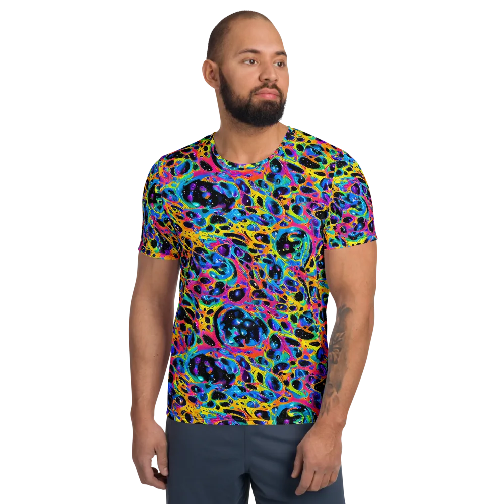 Luminous Spill on Men's Athletic T-Shirt — Front
