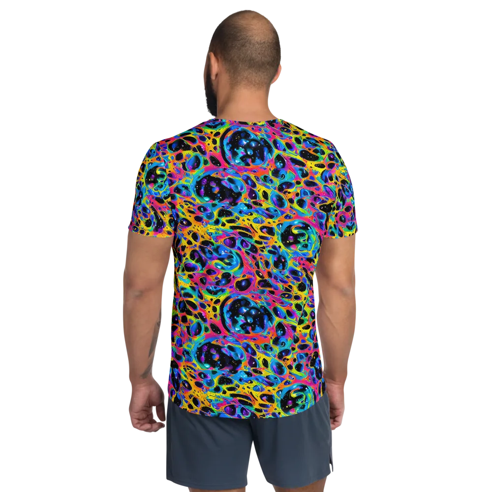 Luminous Spill on Men's Athletic T-Shirt — Back