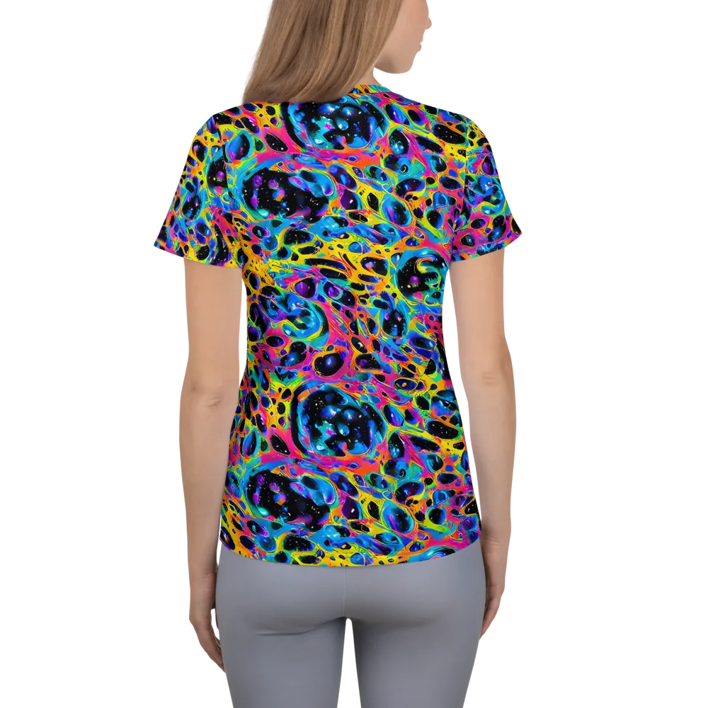 Luminous Spill on Women's Athletic T-Shirt — Back