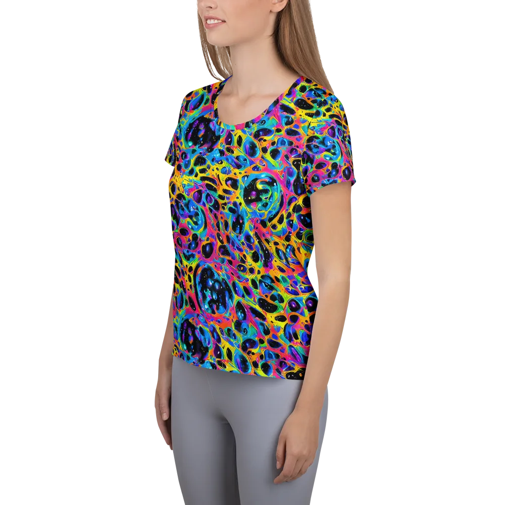 Luminous Spill on Women's Athletic T-Shirt — Left