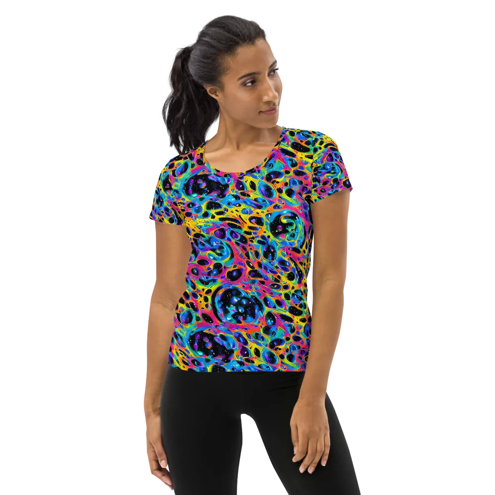 Luminous Spill on Women's Athletic T-Shirt — Front