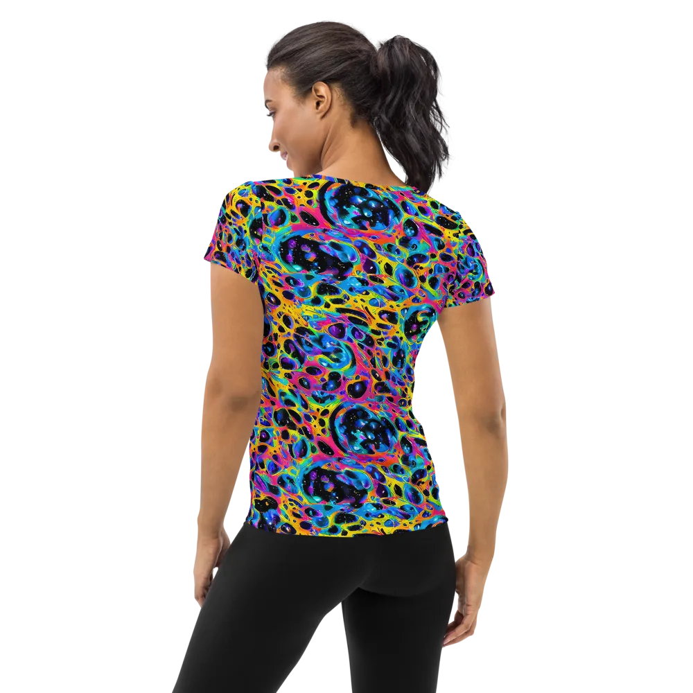 Luminous Spill on Women's Athletic T-Shirt — Back