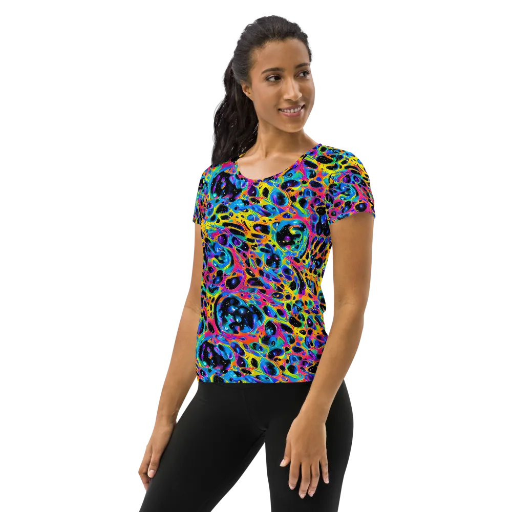 Luminous Spill on Women's Athletic T-Shirt — Left