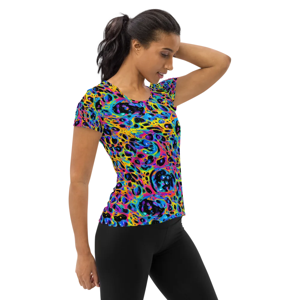 Luminous Spill on Women's Athletic T-Shirt — Right