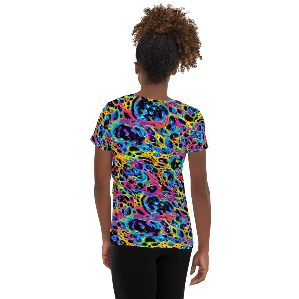 Luminous Spill on Women's Athletic T-Shirt — Back