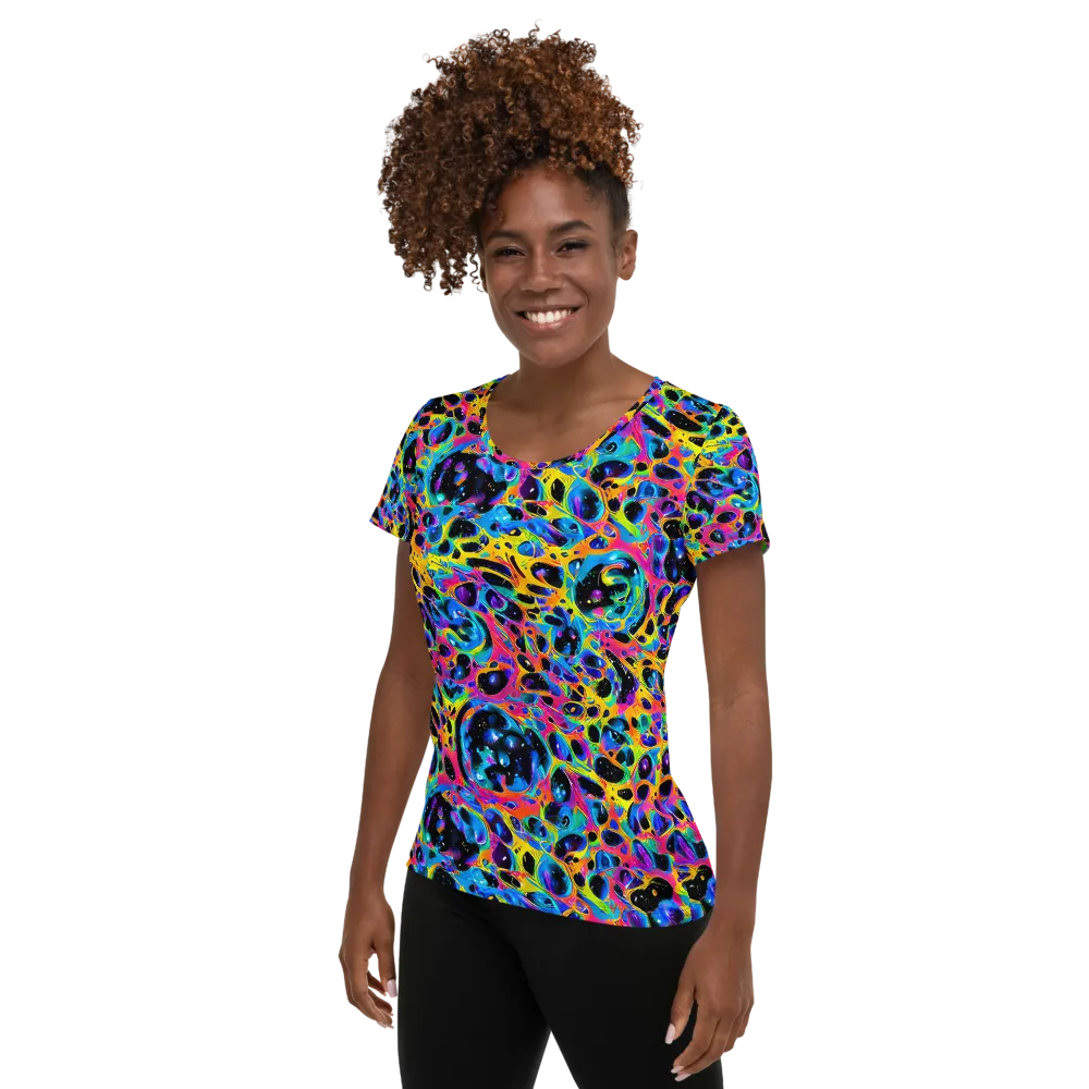Luminous Spill on Women's Athletic T-Shirt — Left