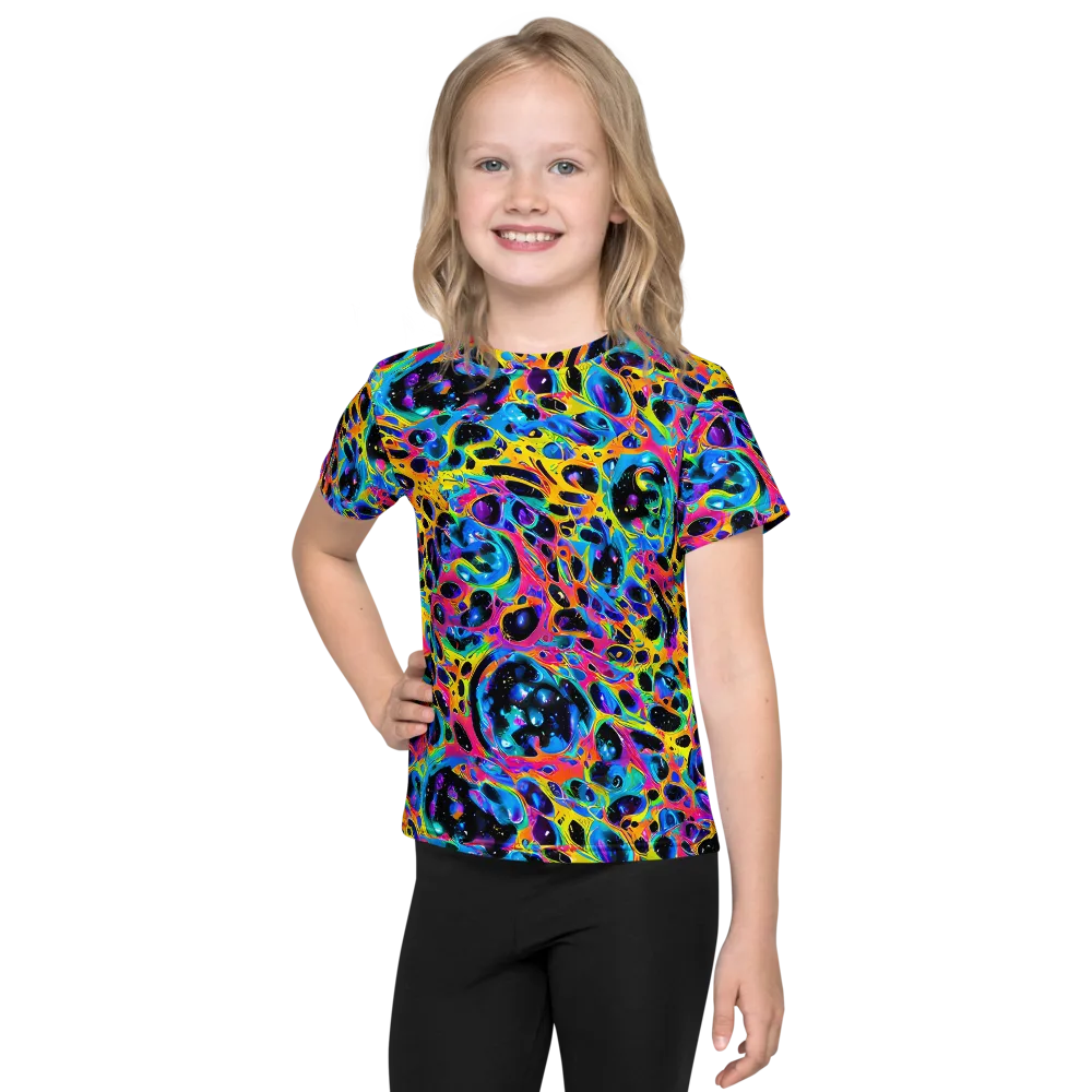 Luminous Spill on Kids Crew Neck T-Shirt — Front