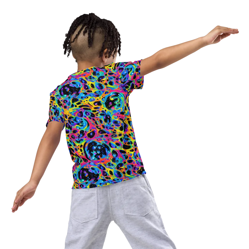 Luminous Spill on Kids Crew Neck T-Shirt — Back