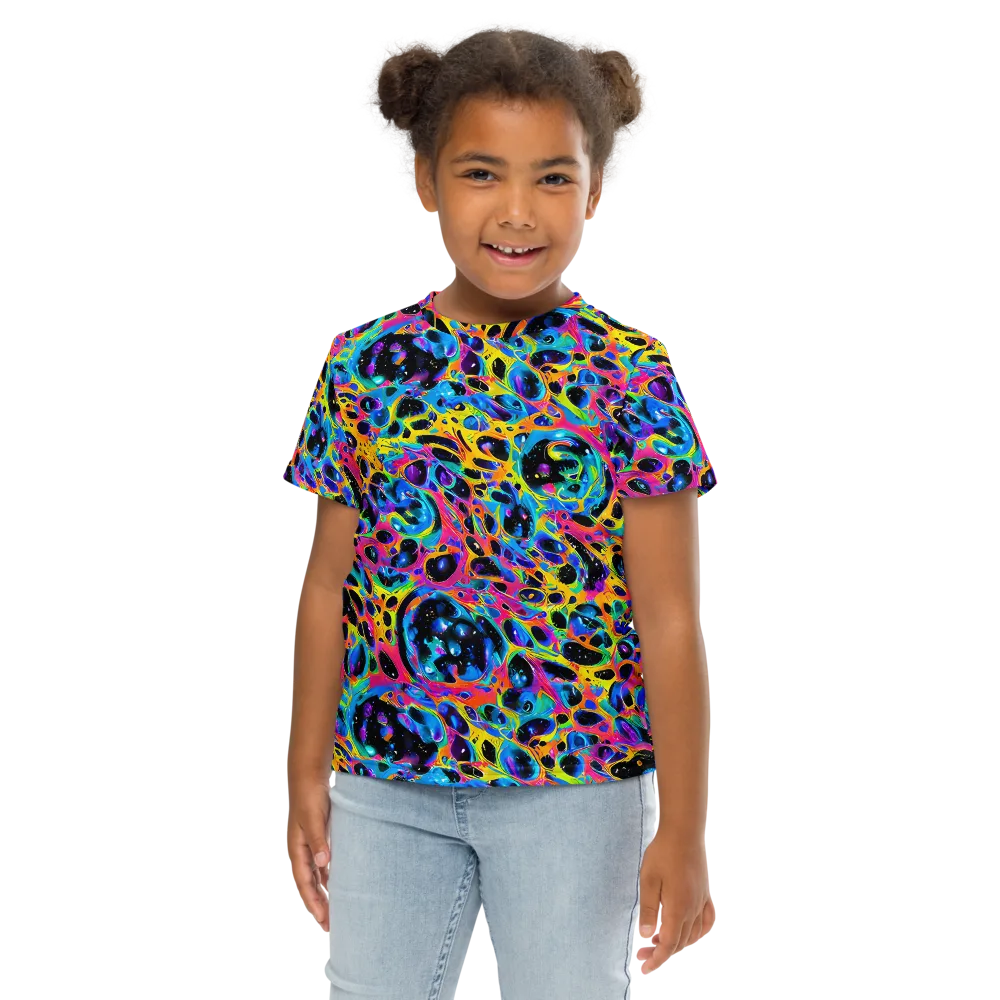 Luminous Spill on Kids Crew Neck T-Shirt — Front