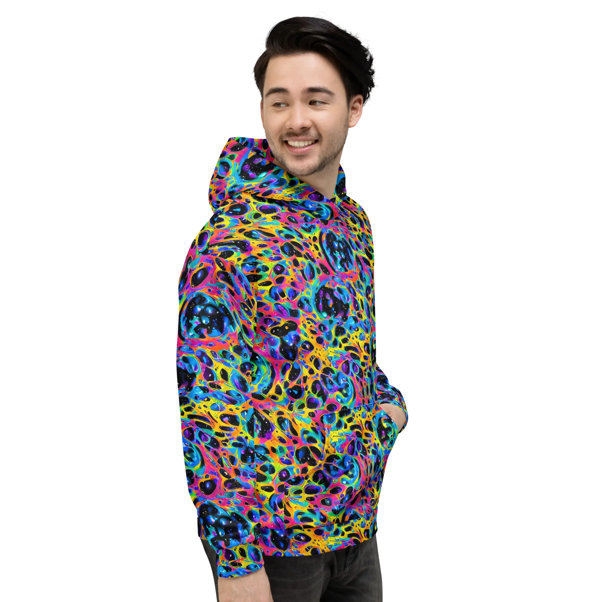 Luminous Spill on Hoodie — Right