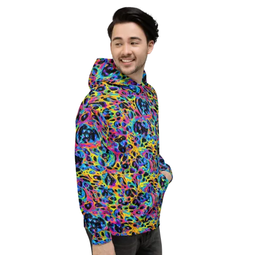 Luminous Spill on a Hoodie
