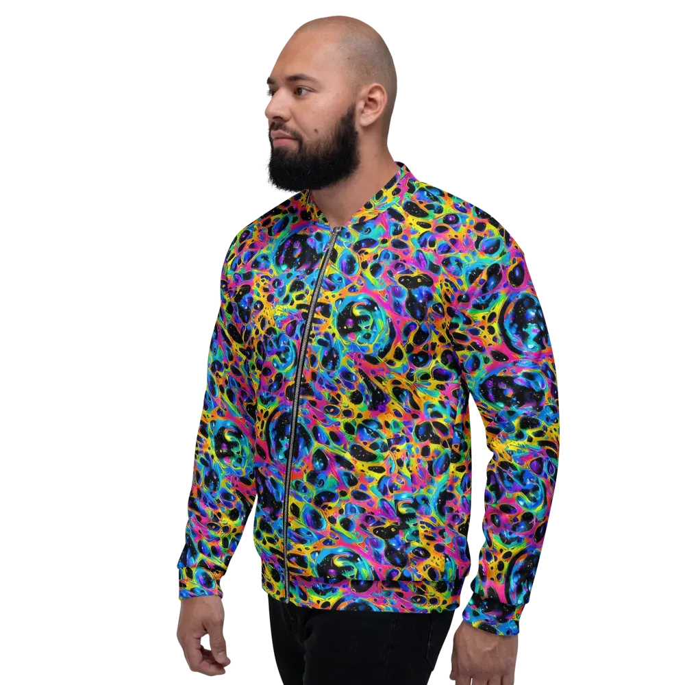 Luminous Spill on Bomber Jacket — Left