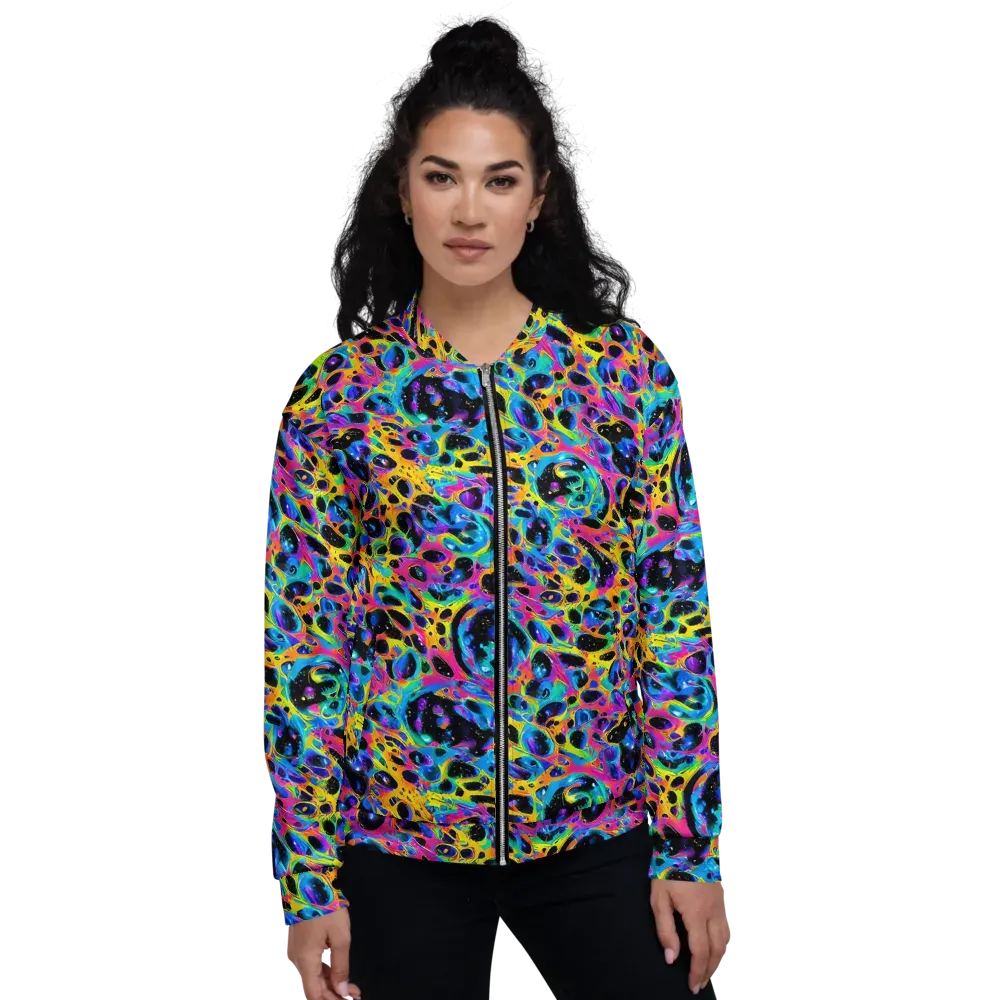 Luminous Spill on Bomber Jacket — Front