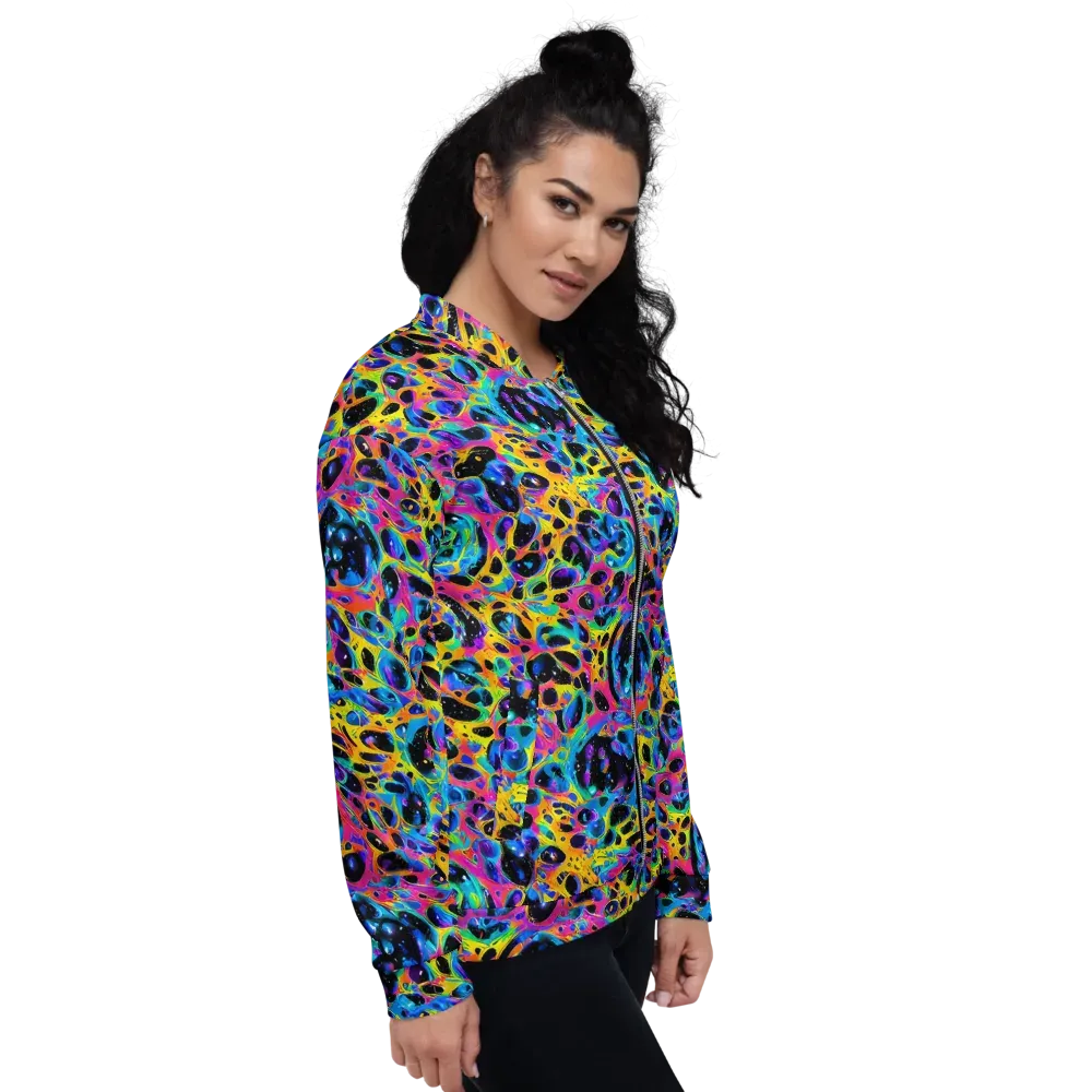 Luminous Spill on Bomber Jacket — Right